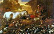 CASTIGLIONE, Giovanni Benedetto Entrada dos Animais na Arca de Noe painting